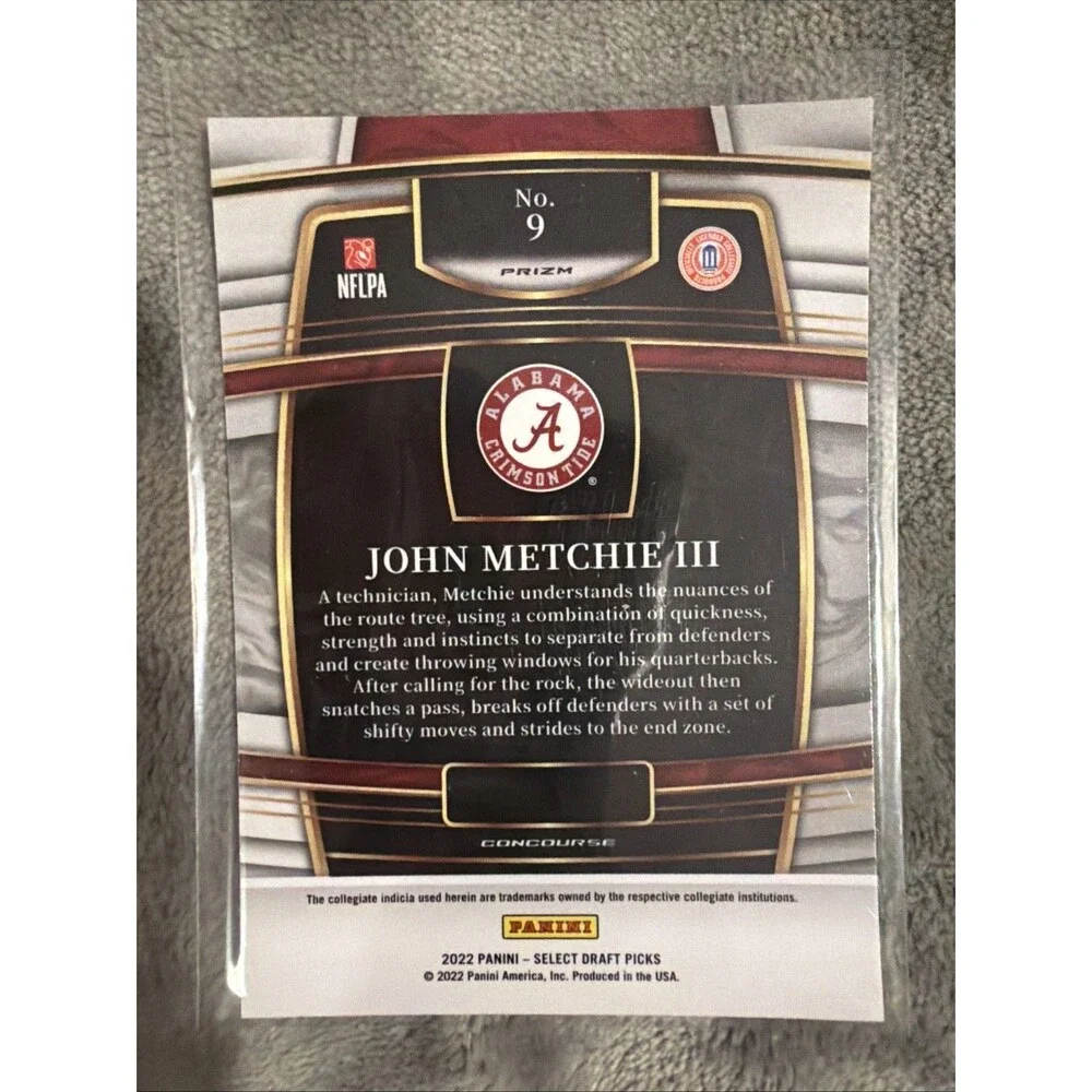 2022 Panini Select Draft Picks - Concourse John Metchie III #9 Red Lazer...